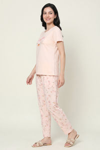 Zivame Beach Dreamer Buttersoft Knit Poly Pyjama Set - Soft Pink — thumbnail 3
